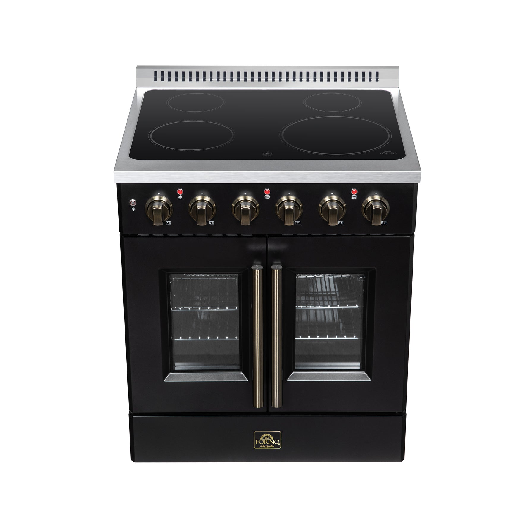 Galiano 30 Inch French Door Electric range, 4 radiant burners, 4.32 cf. True Convection oven, Air fryer kit, Black