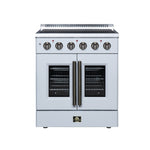 Galiano 30 Inch French Door Electric range, 4 radiant burners, 4.32 cf. True Convection oven, Air fryer kit, White
