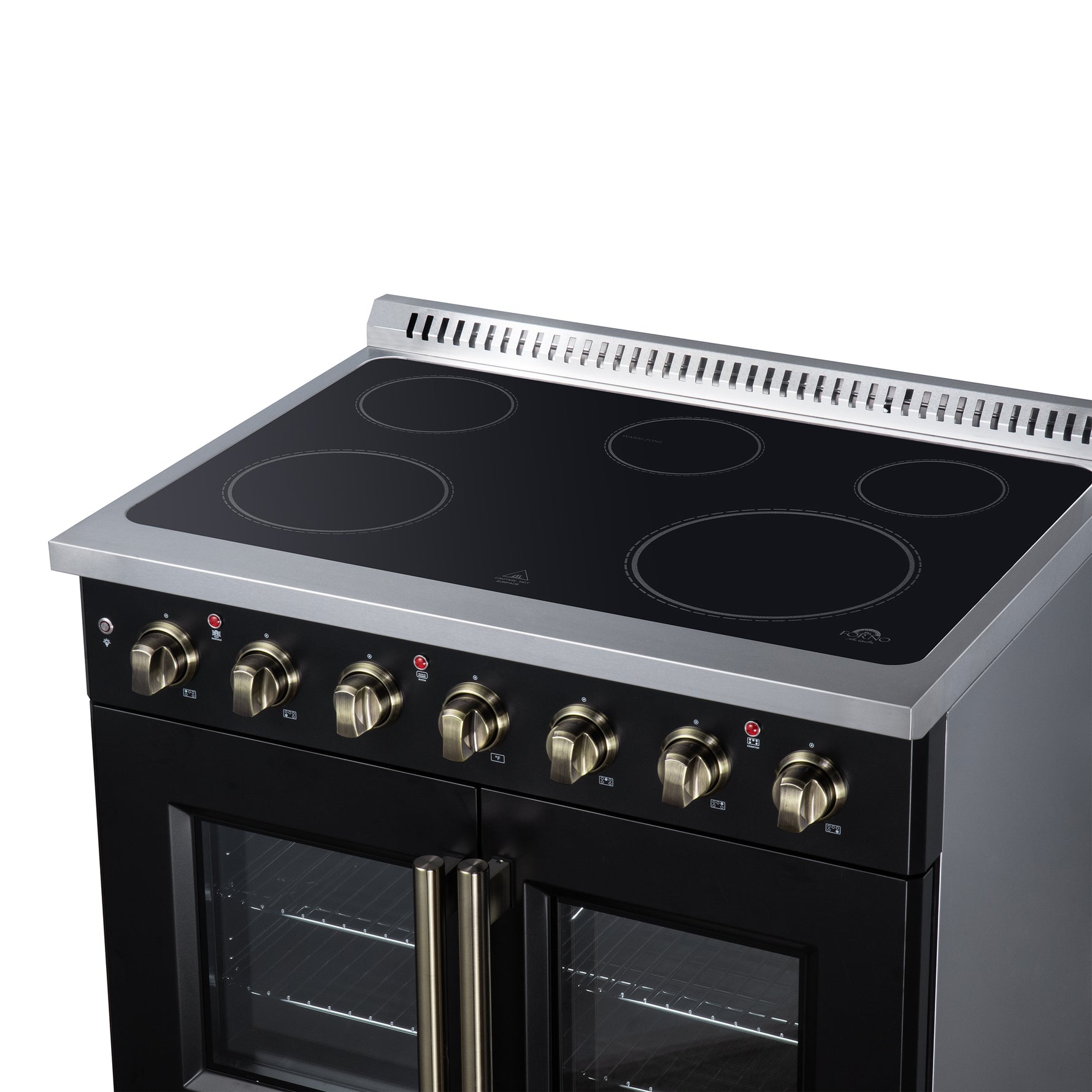 Galiano 36 Inch French Door Electric range, 5 radiant burners, 5.36 cf. True Convection oven, Air fryer kit, Black