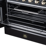 Galiano 36 Inch French Door Electric range, 5 radiant burners, 5.36 cf. True Convection oven, Air fryer kit, Black