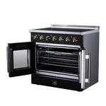 Galiano 36 Inch French Door Electric range, 5 radiant burners, 5.36 cf. True Convection oven, Air fryer kit, Black