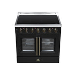 Galiano 36 Inch French Door Electric range, 5 radiant burners, 5.36 cf. True Convection oven, Air fryer kit, Black