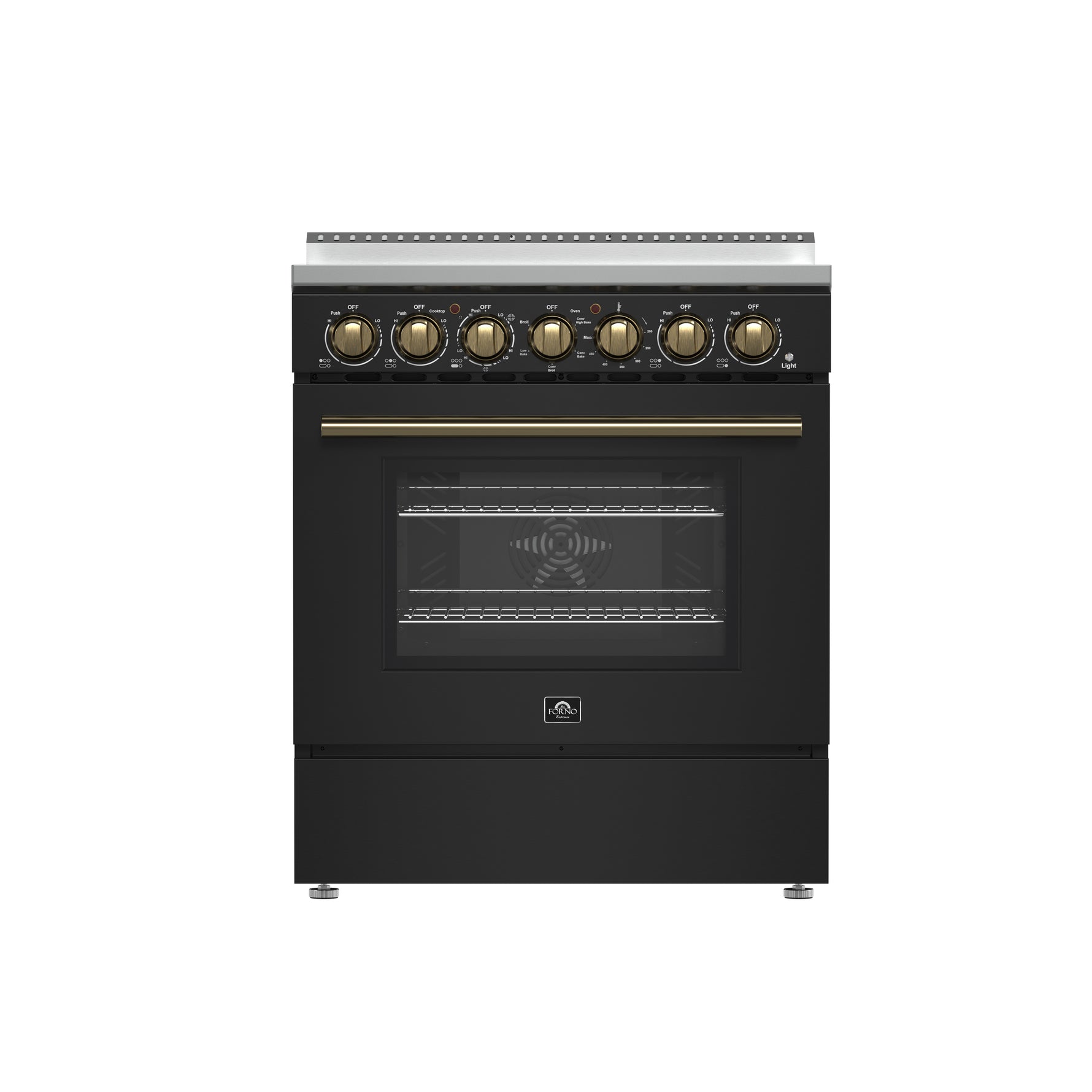 Forno Paolo 30-Inch Freestanding Electric Range, Black, 4.38 cu.ft, True Convection Oven, Energy Efficient - BonPrix Électroménagers