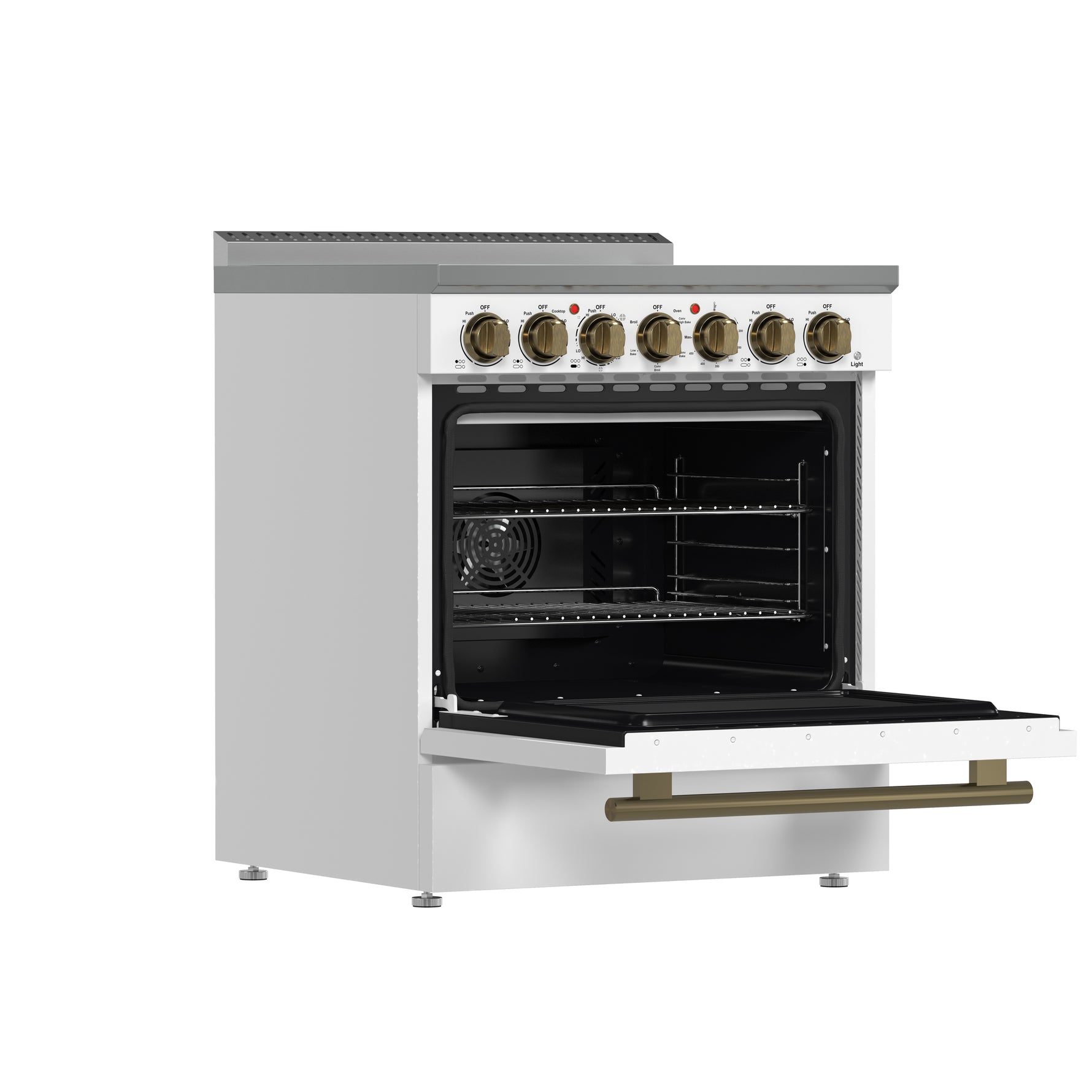 Forno Paolo 30-Inch Freestanding Electric Range, White, 4.38 cu.ft, True Convection Oven, Energy Efficient - BonPrix Électroménagers