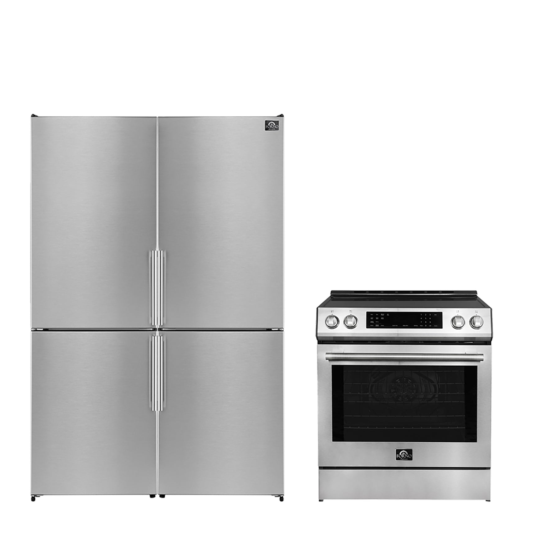 FORNO Premium 2-Piece Kitchen Bundle - Donatello 30" Induction Range, Guardia 46.8" Bottom Freezer Refrigerator - FBDL-008-01CAUS - BonPrix Électroménagers