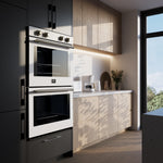 Forno Vomero 30-Inch Double Wall Oven, White, 10 cu.ft Total Capacity, 7100W Convection, Mechanical Controls, Manuel Steam Clean - BonPrix Électroménagers