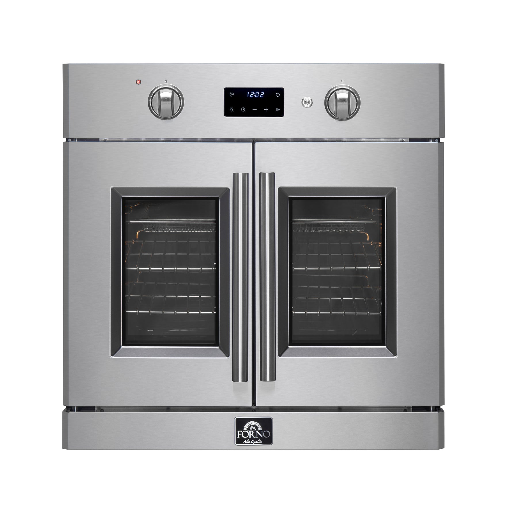 Forno Asti 30-Inch French Door Electric Wall Oven in Stainless Steel, 3.68 cu. ft. True Convection, 3,600W, Air Fry, Sous Vide, Self-Clean - BonPrix Électroménagers