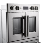 Forno Gallico 30-Inch Electric French Door Double Oven, Stainless Steel, Convection Cooking, Touch Control Panel, Self-Cleaning Function - BonPrix Électroménagers