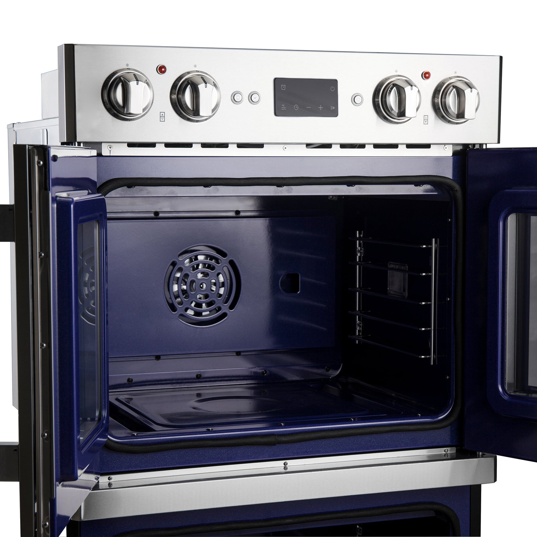 Forno Gallico 30-Inch Electric French Door Double Oven, Stainless Steel, Convection Cooking, Touch Control Panel, Self-Cleaning Function - BonPrix Électroménagers