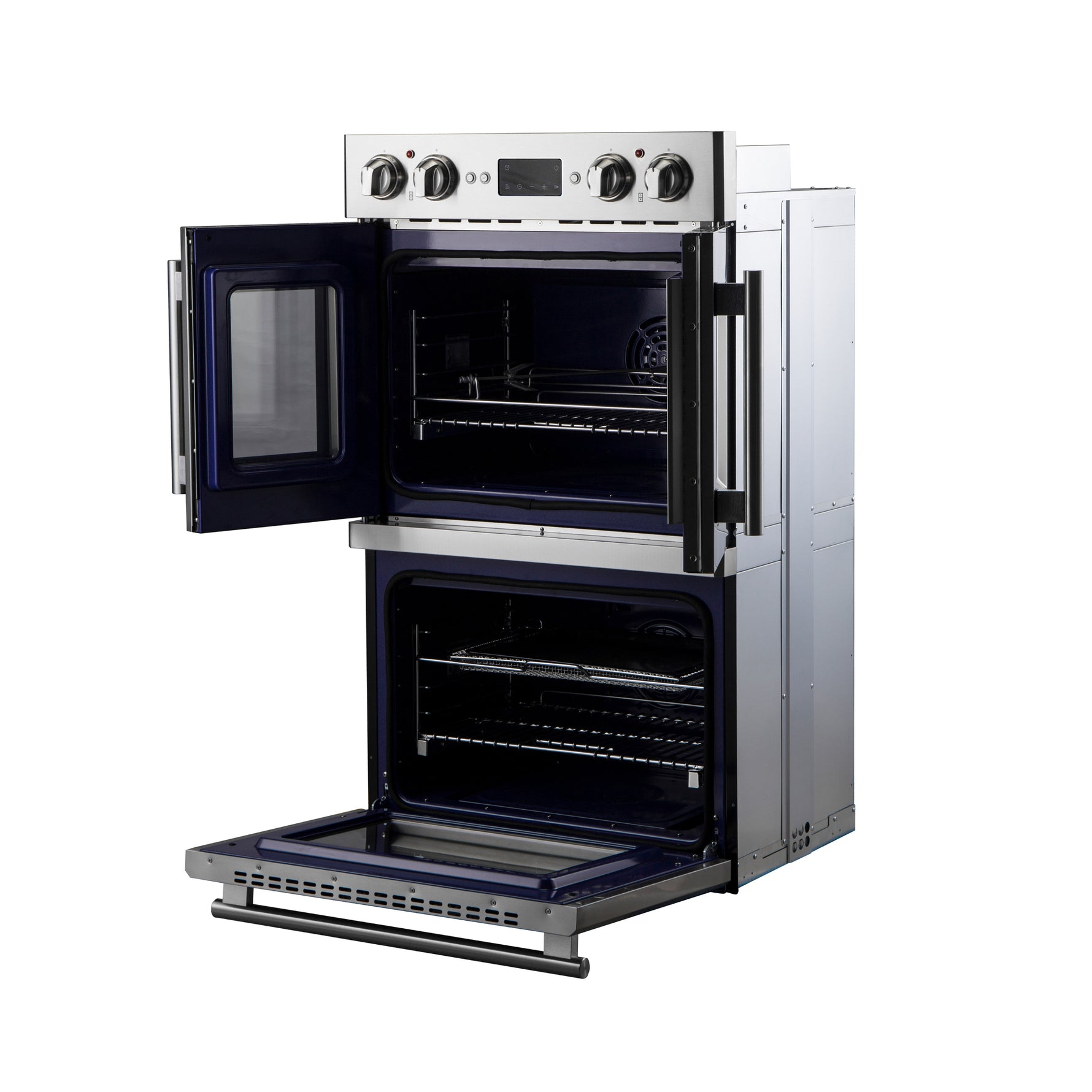 Forno Gallico 30-Inch Electric French Door Double Oven, Stainless Steel, Convection Cooking, Touch Control Panel, Self-Cleaning Function - BonPrix Électroménagers