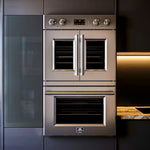 Forno Gallico 30-Inch Electric French Door Double Oven, Stainless Steel, Convection Cooking, Touch Control Panel, Self-Cleaning Function - BonPrix Électroménagers
