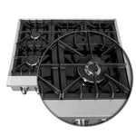 Forno Cossato Alta Qualita 36-Inch Pro-Style Gas Rangetop, Stainless Steel, 6 Sealed Burners, 83,000 BTU Total Output, Continuous Cast Iron Grates - BonPrix Électroménagers