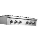 Forno Cossato Alta Qualita 36-Inch Pro-Style Gas Rangetop, Stainless Steel, 6 Sealed Burners, 83,000 BTU Total Output, Continuous Cast Iron Grates - BonPrix Électroménagers