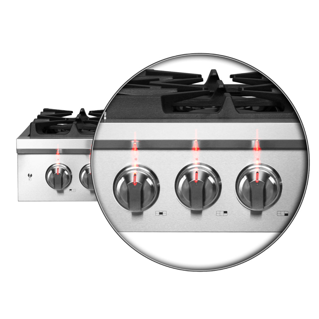 Forno Spezia Alta Qualita 30-Inch Pro-Style Gas Rangetop, Stainless Steel, 5 Sealed Burners, Continuous Cast Iron Grates, High Heat Output - BonPrix Électroménagers