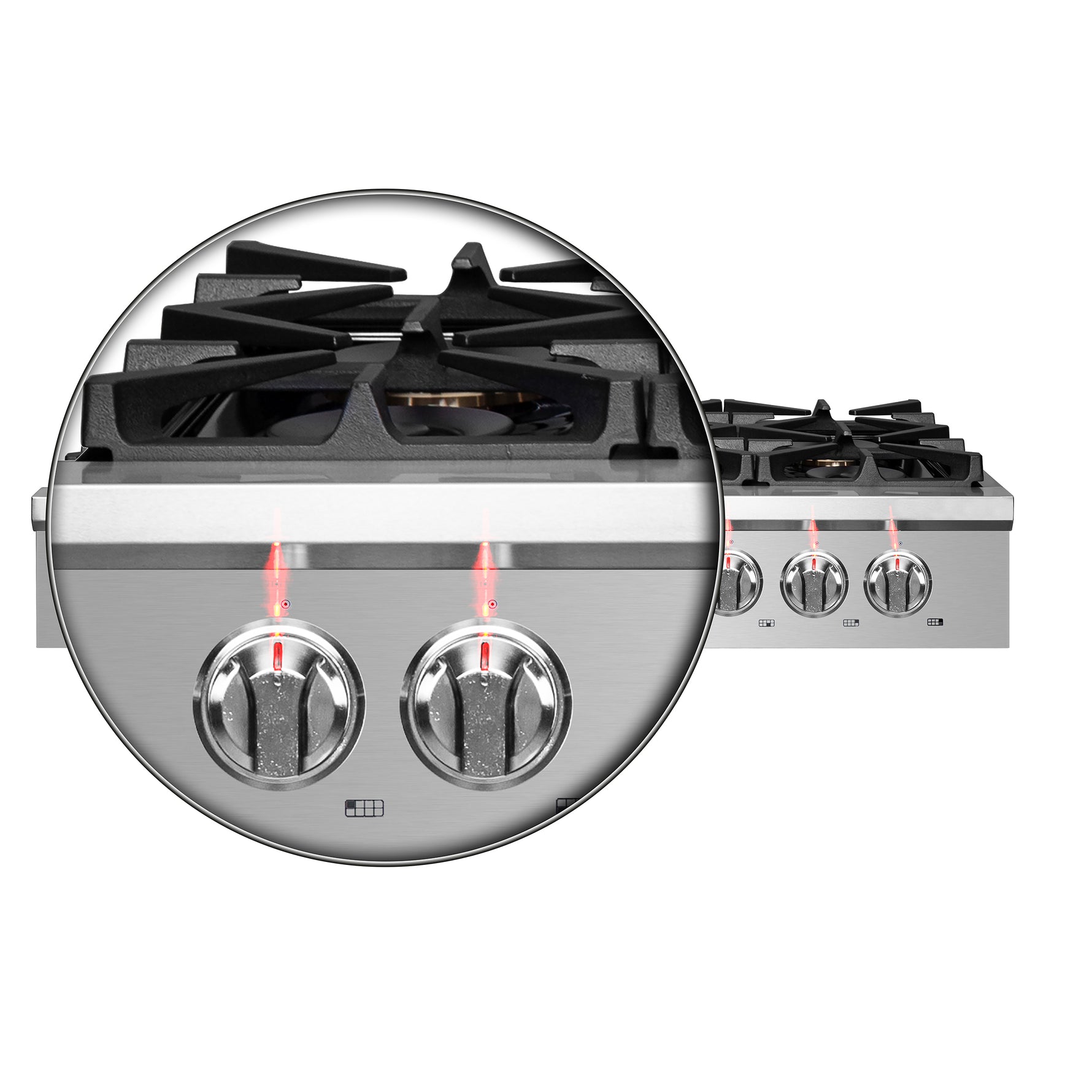 Forno Spezia Alta Qualita 48-Inch Pro-Style Gas Rangetop, Stainless Steel, 8 Sealed Burners, Continuous Cast Iron Grates, High Heat Output - BonPrix Électroménagers