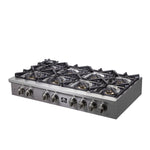 Forno Spezia Alta Qualita 48-Inch Pro-Style Gas Rangetop, Stainless Steel, 8 Sealed Burners, Continuous Cast Iron Grates, High Heat Output - BonPrix Électroménagers