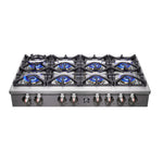 Forno Spezia Alta Qualita 48-Inch Pro-Style Gas Rangetop, Stainless Steel, 8 Sealed Burners, Continuous Cast Iron Grates, High Heat Output - BonPrix Électroménagers
