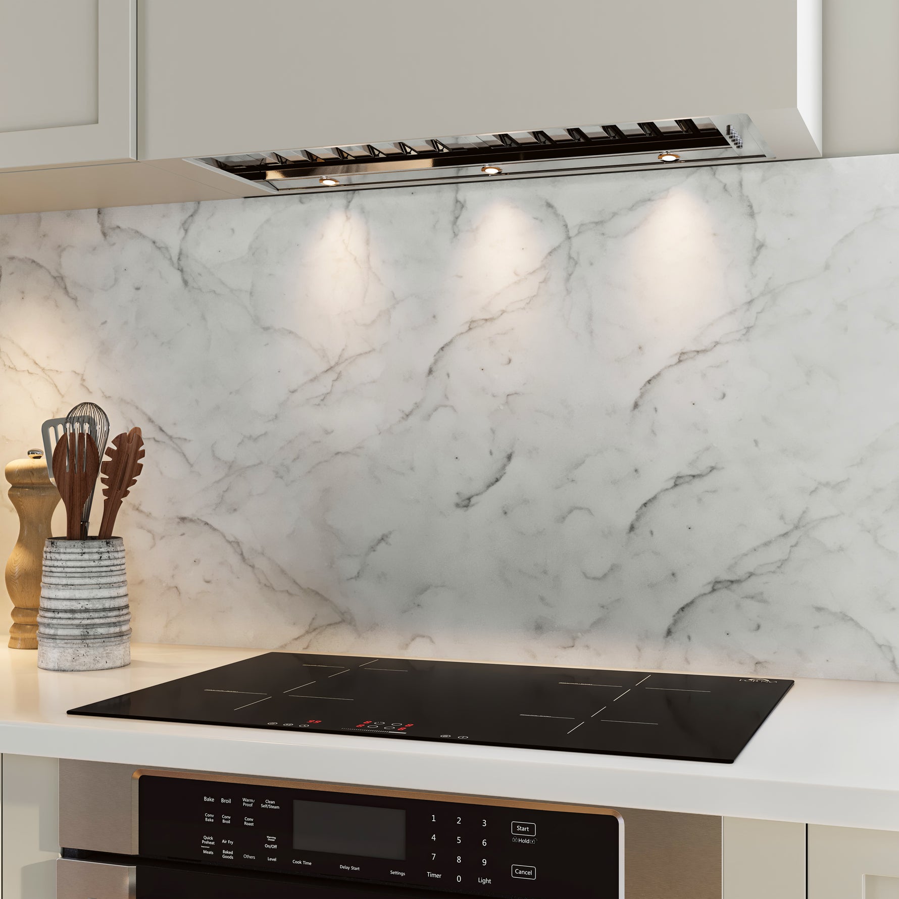 Forno Frassanito 30-Inch Insert Range Hood, 450 CFM, Stainless Steel Baffle Filters, LED Lighting - BonPrix Électroménagers