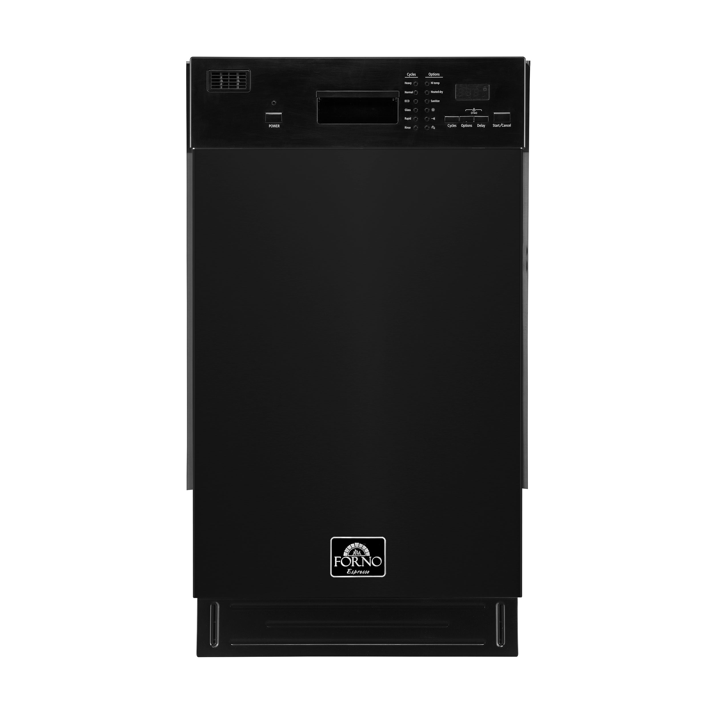 Forno Polo 18-Inch Built-In Black Dishwasher, 8 Place Settings, ENERGY STAR Certified, 52 dBA - BonPrix Électroménagers