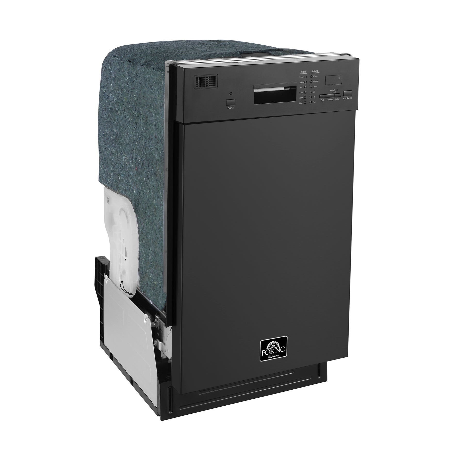 Forno Polo 18-Inch Built-In Black Dishwasher, 8 Place Settings, ENERGY STAR Certified, 52 dBA - BonPrix Électroménagers