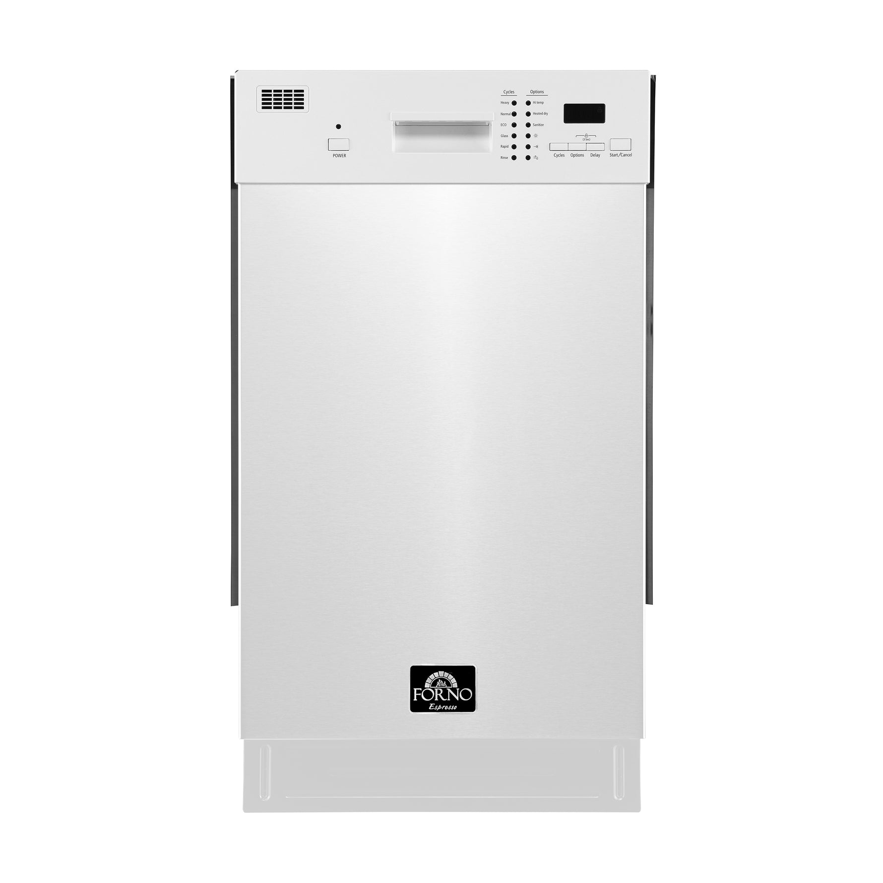 Forno Polo 18-Inch Built-In White Dishwasher, 8 Place Settings, ENERGY STAR Certified, 52 dBA - BonPrix Électroménagers