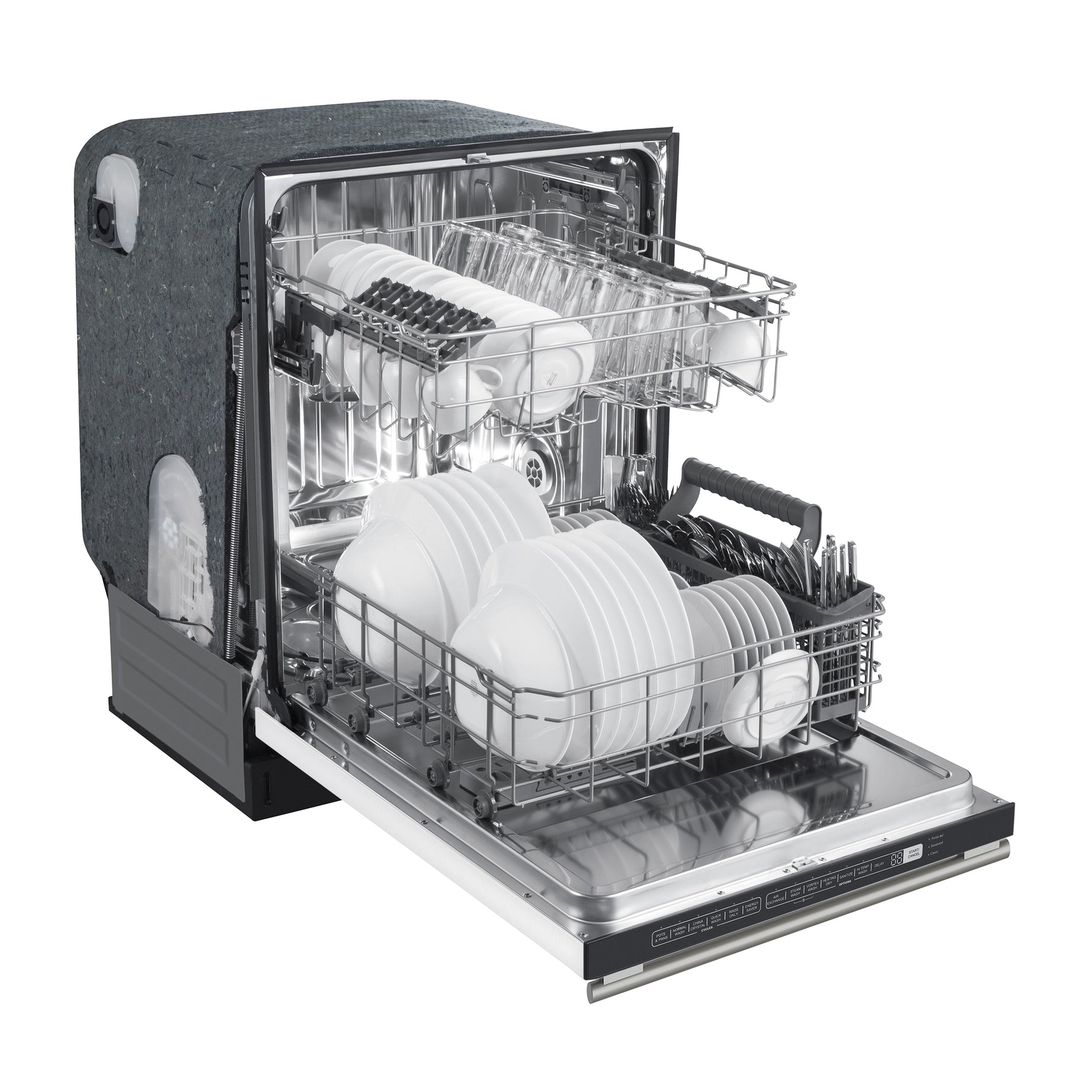 FORNO Premium 4-Piece Kitchen Bundle - Leonardo Espresso 30" White Range, 30" White Range Hood, 31" White Bottom Freezer Refrigerator, 24" White Built-In Dishwasher - FBDL-006-03CA - BonPrix Électroménagers