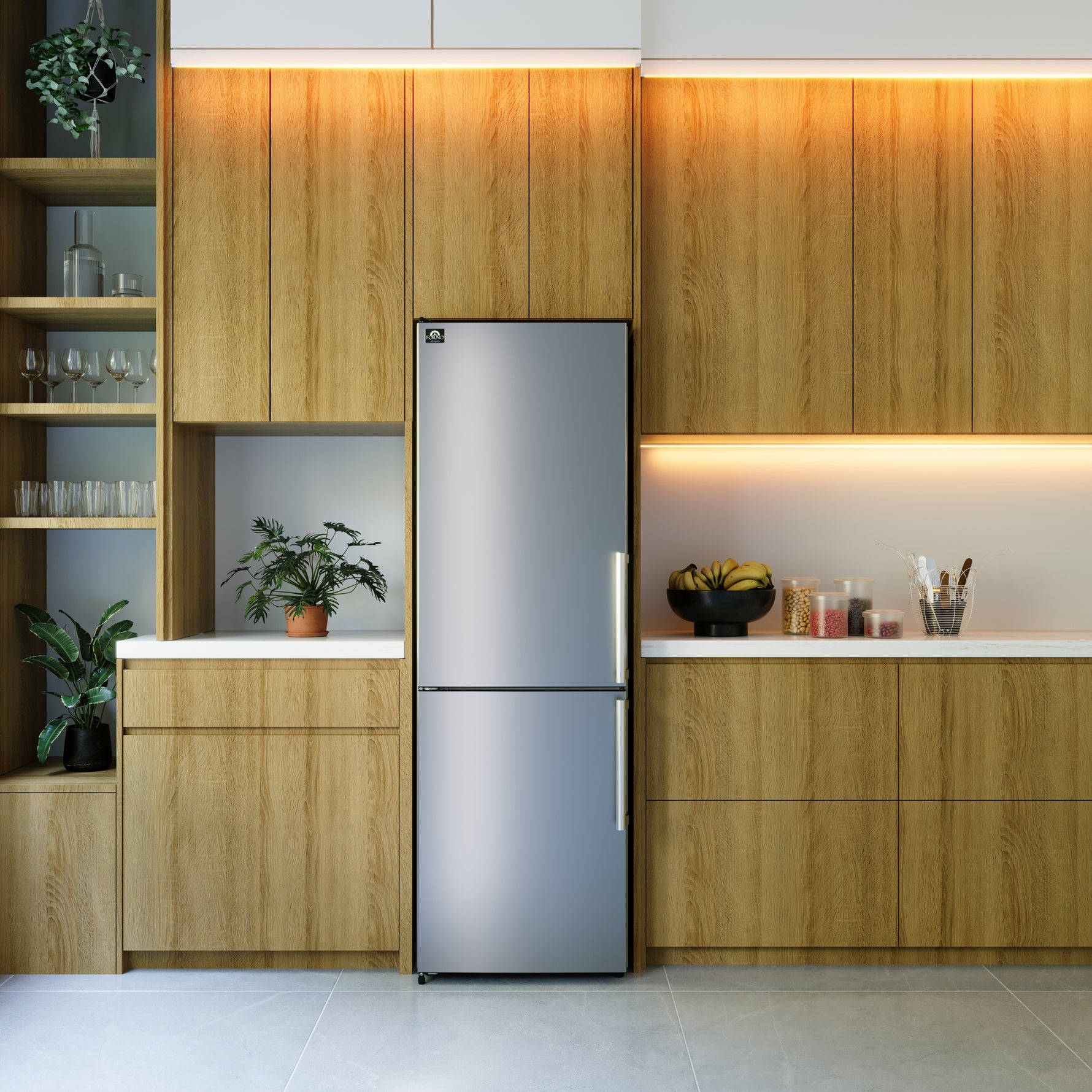 Forno Guardia 24-Inch Bottom Freezer Refrigerator, Left Swing, 10.8 cu.ft, ENERGY STAR Certified - BonPrix Électroménagers