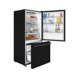 Forno Milano Espresso 31-Inch Bottom Freezer Refrigerator, Black, 17.2 cu.ft Capacity, Energy Efficient - BonPrix Électroménagers