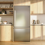 Forno Milano Espresso 31-Inch Bottom Freezer Refrigerator, Stainless Steel, 17.2 cu.ft Capacity, Right Swing Door, Energy Efficient - BonPrix Électroménagers