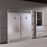 Forno Rizzuto 56-Inch Convertible Refrigerator/Freezer Set, 27.6 cu.ft Total Capacity, Decorative Grill, ENERGY STAR Certified - BonPrix Électroménagers