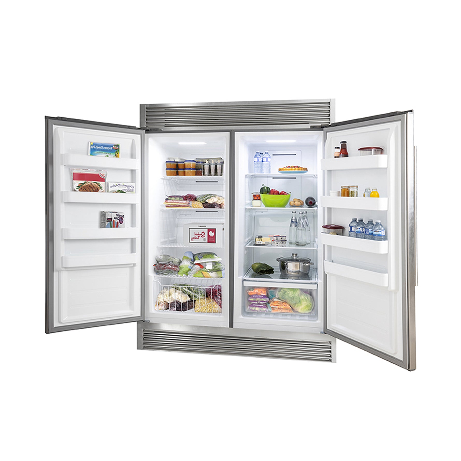 Forno Rizzuto 56-Inch Convertible Refrigerator/Freezer Set, 27.6 cu.ft Total Capacity, Decorative Grill, ENERGY STAR Certified - BonPrix Électroménagers