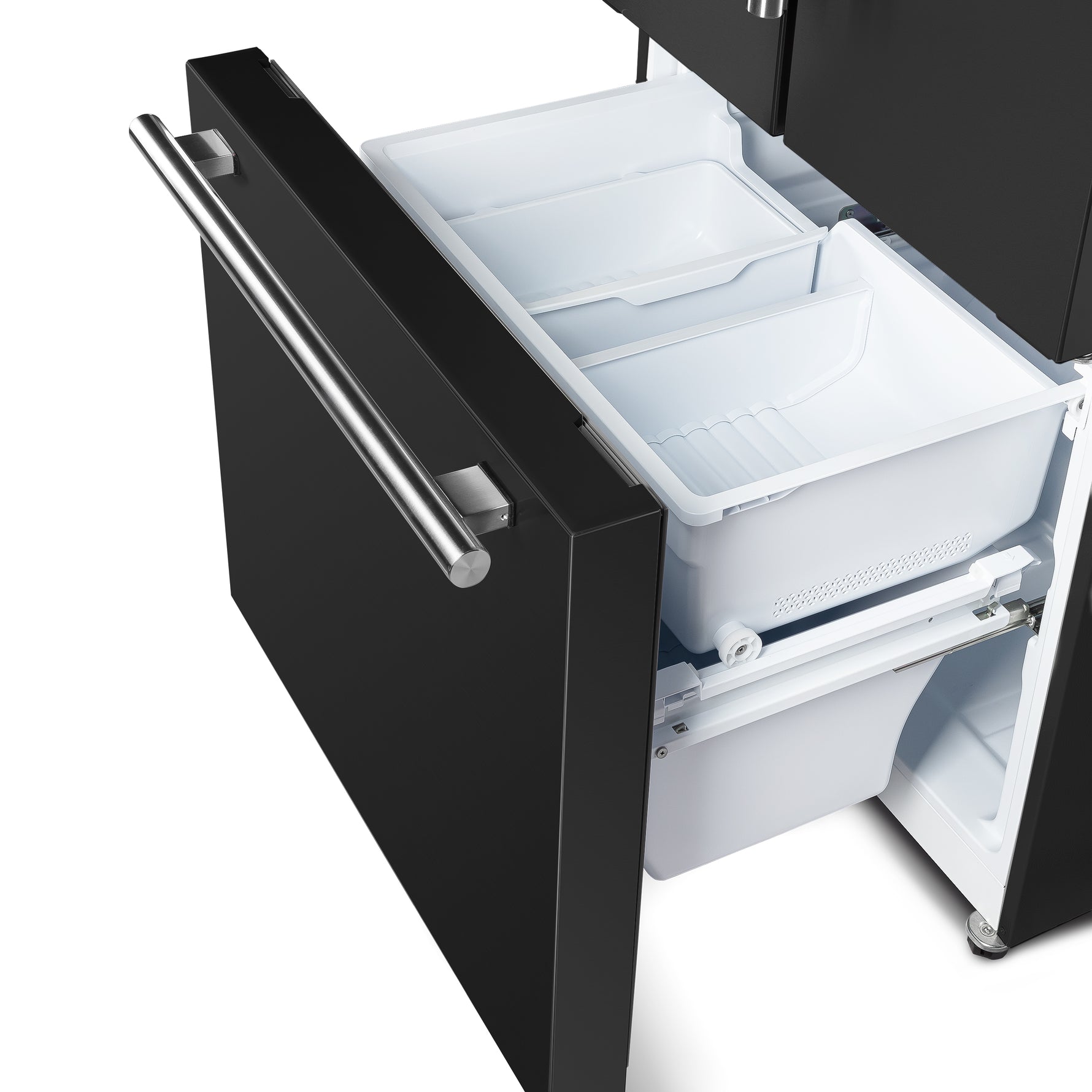 Forno Gallipoli Espresso 30-Inch Black French Door Refrigerator, Bottom Freezer, 17.5 Cu. Ft., No Frost, Ice Maker - BonPrix Électroménagers