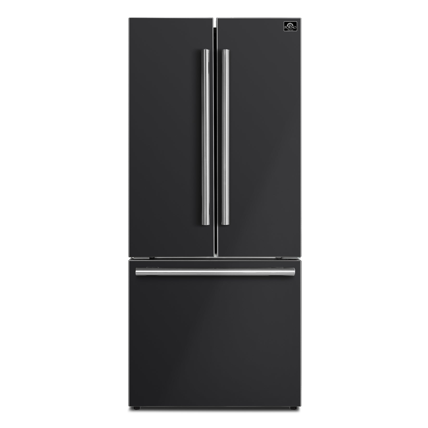 Forno Gallipoli Espresso 30-Inch Black French Door Refrigerator, Bottom Freezer, 17.5 Cu. Ft., No Frost, Ice Maker - BonPrix Électroménagers
