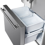 Forno Gallipoli 30-Inch French Door Refrigerator, 17.5 cu.ft Capacity, Decorative Grill, 34-Inch Width, Stainless Steel, No Frost Technology, Energy Efficient - BonPrix Électroménagers