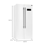 Forno Salerno Espresso 33-Inch White Side-by-Side Refrigerator, 15.6 Cu. Ft., Energy-Efficient, No Frost, Modern Design - BonPrix Électroménagers