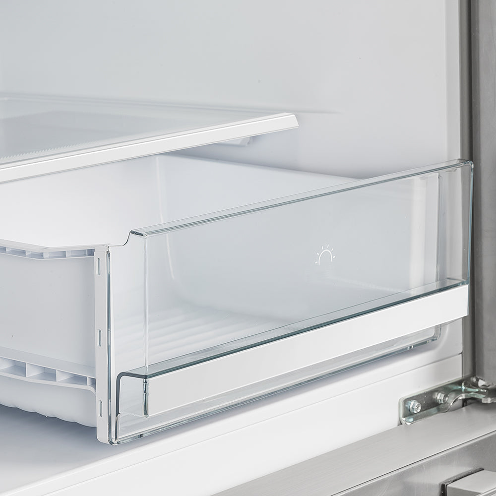 Forno Moena 40-Inch French Door Refrigerator, Stainless Steel, 19.2 cu.ft, Modern Decorative Grill, ENERGY STAR Certified - BonPrix Électroménagers