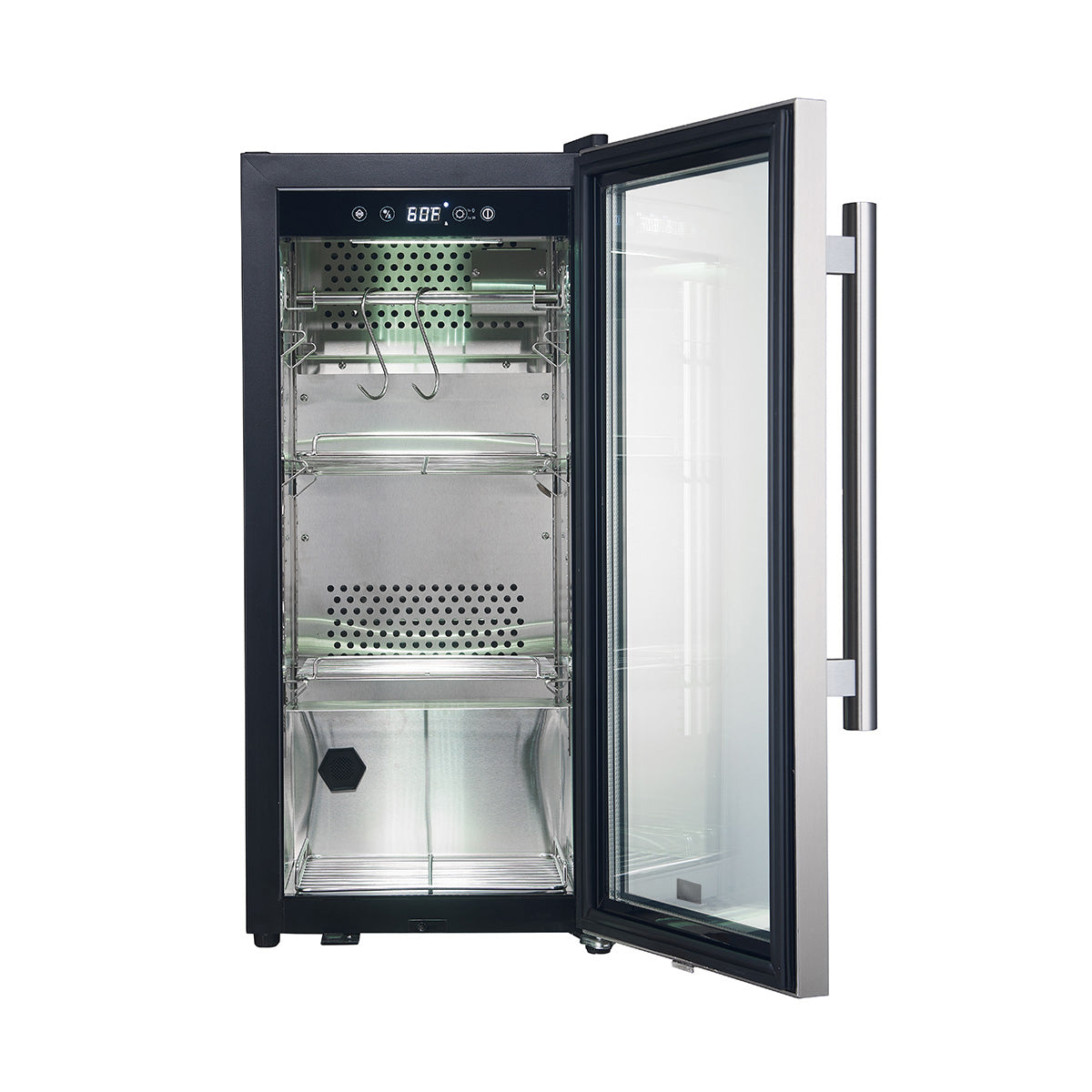 Forno Asciutto 16-Inch Dry Aging Cabinet, Stainless Steel 304, 2.65 cu.ft, LED Lighting, Adjustable Shelves - BonPrix Électroménagers
