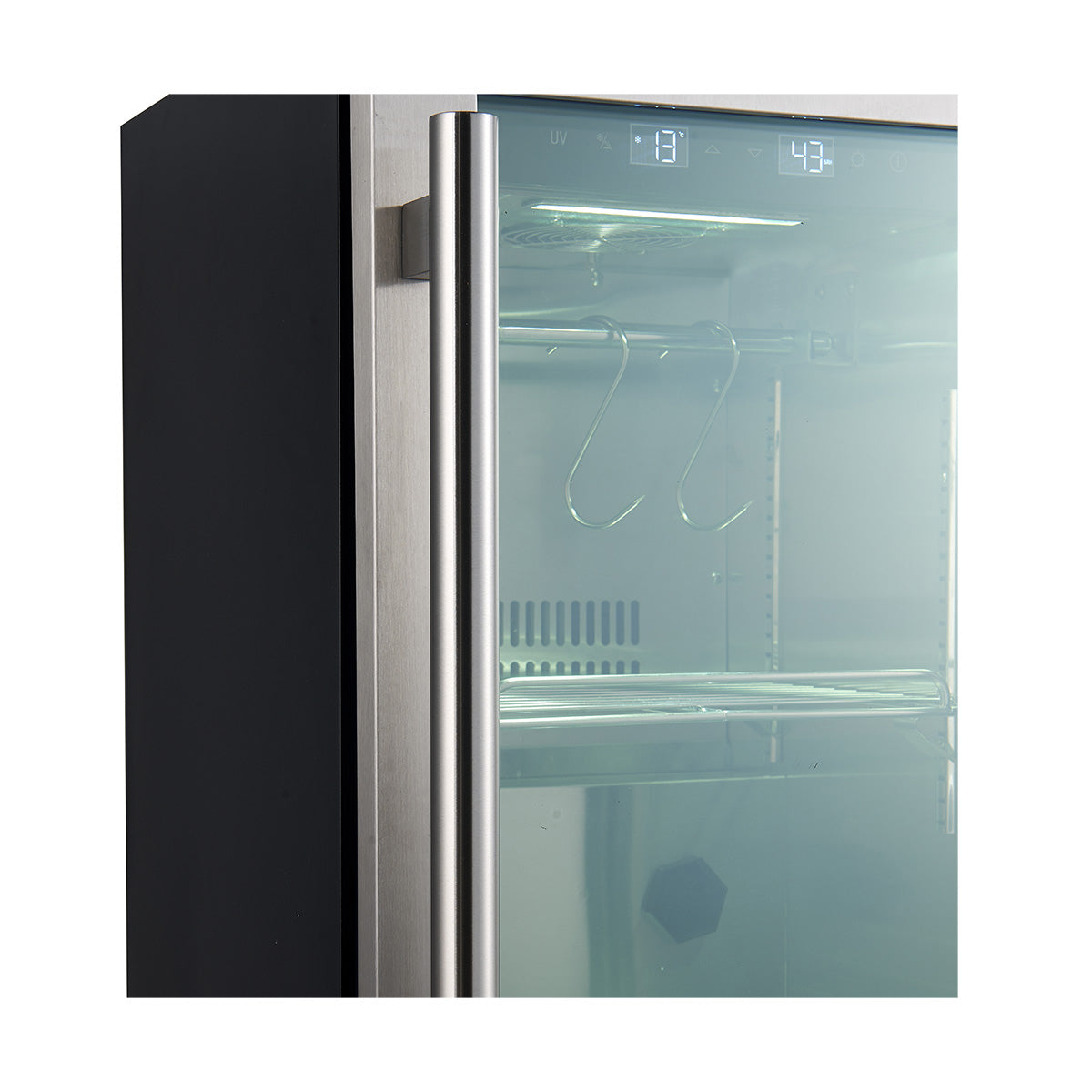 Forno Asciutto 17-Inch Dry Aging Cabinet, Stainless Steel 304, 1.84 cu.ft, LED Lighting, Adjustable Shelves - BonPrix Électroménagers