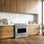 Forno Paolo 36 Inch Freestanding Electric Range, Stainless Steel, 5.44 cu.ft, True Convection Oven, Energy Efficient - BonPrix Électroménagers
