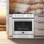 Forno Leonardo Espresso 30-Inch Stainless Steel Electric Range, True Convection, Energy Efficient - BonPrix Électroménagers