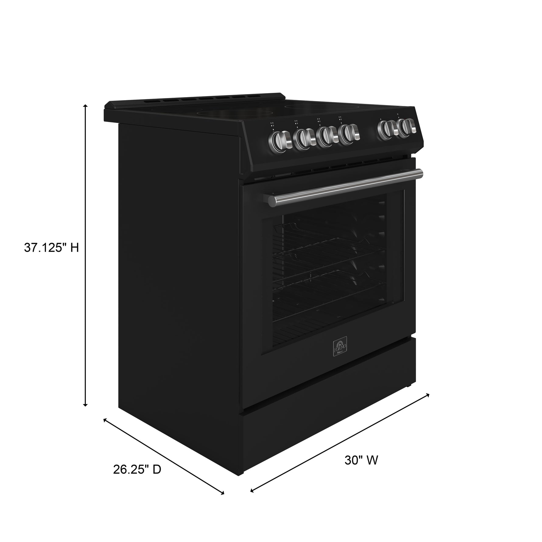 Forno Leonardo Espresso 30-Inch Black Electric Range, True Convection, Energy Efficient - BonPrix Électroménagers