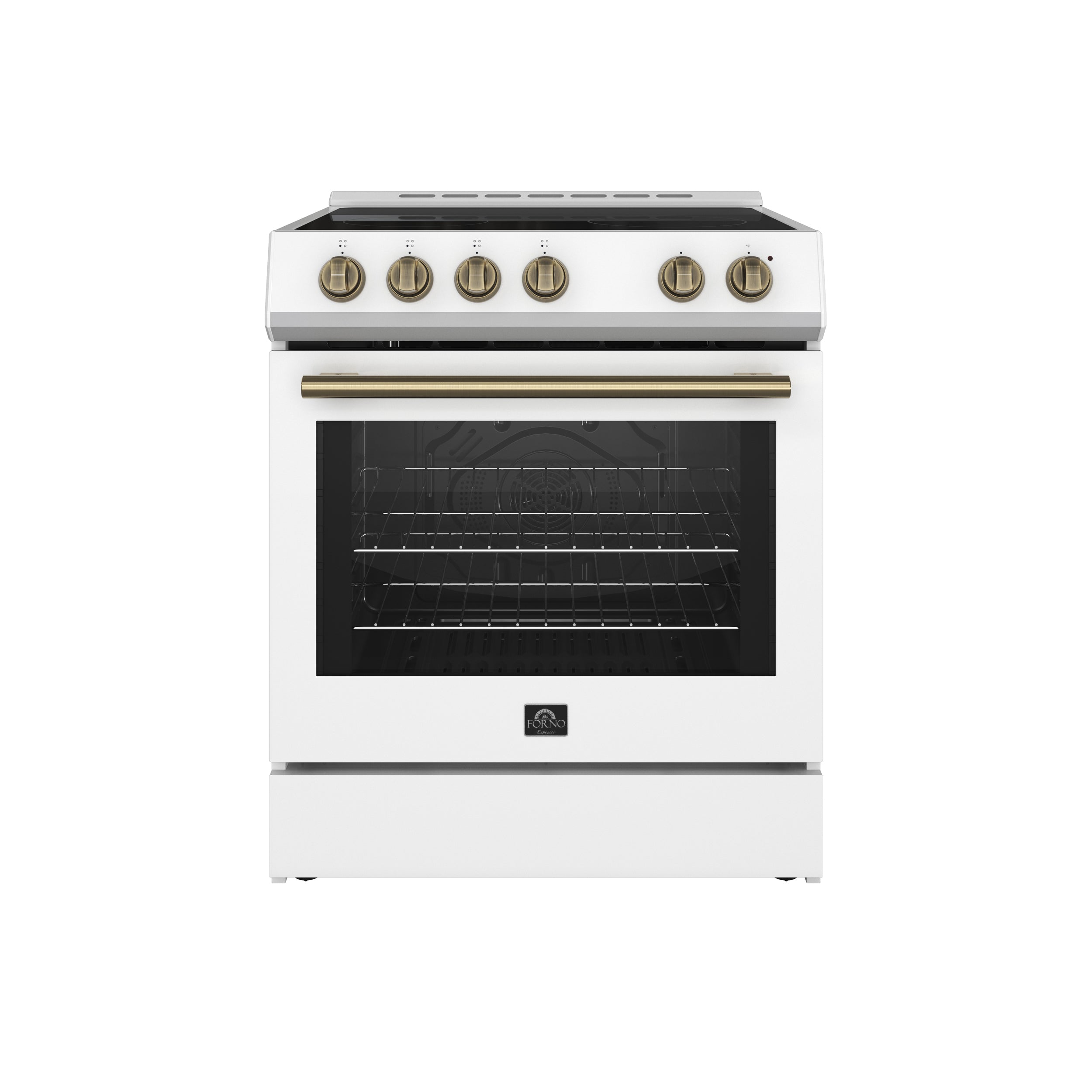 Forno Leonardo Espresso 30-Inch White Electric Range, True Convection, Energy Efficient - BonPrix Électroménagers