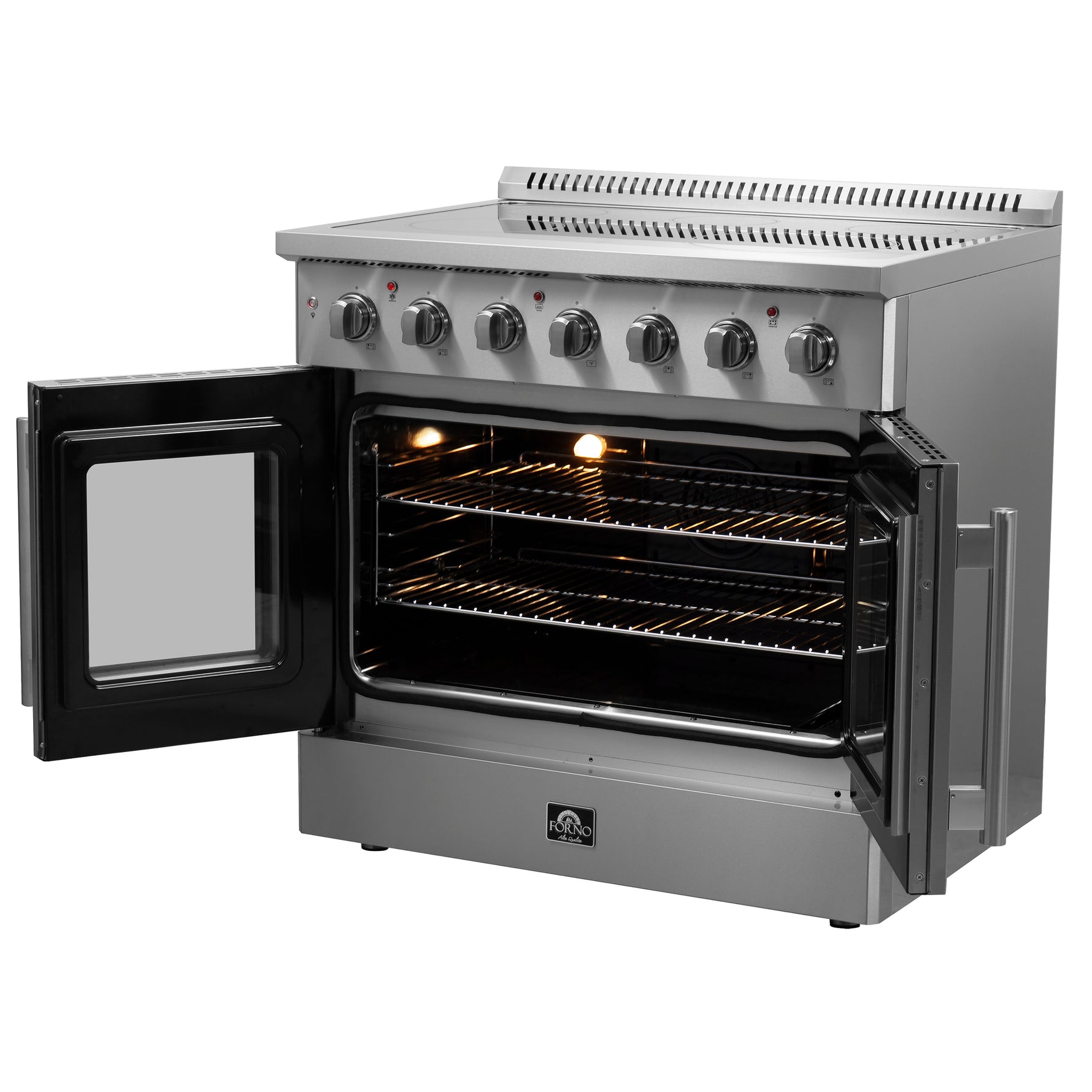 Forno Galiano 36-Inch Freestanding French Door Electric Range, True Convection, Energy Efficient - BonPrix Électroménagers