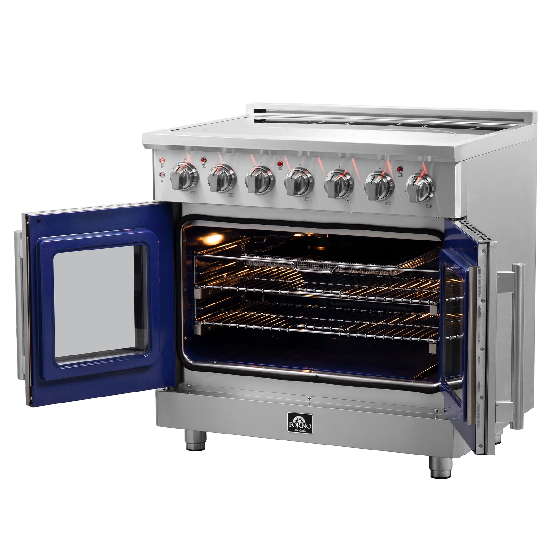 Forno Massimo 36-Inch Freestanding French Door Electric Range, True Convection Oven - BonPrix Électroménagers