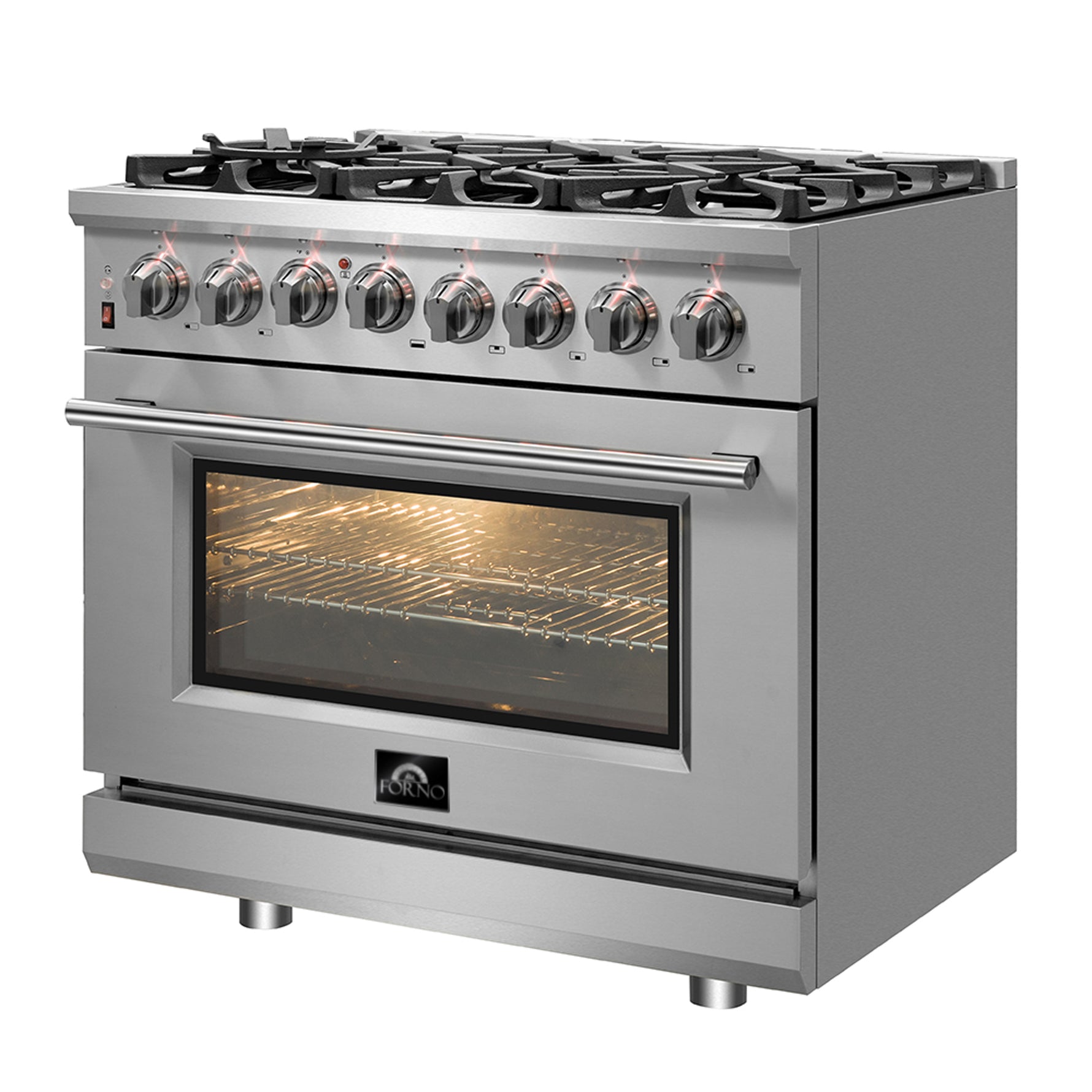 Forno Massimo 36-Inch Freestanding Dual Fuel Range, 6 Burners, Double Convection Ovens - BonPrix Électroménagers