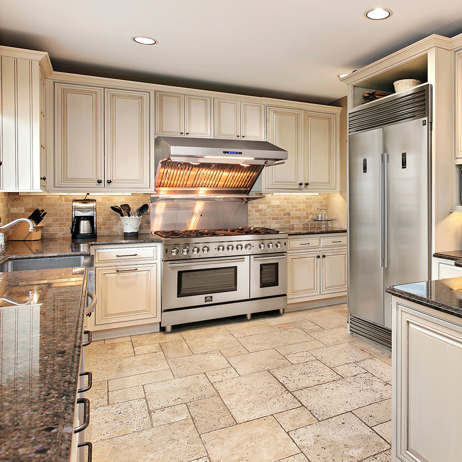 Forno Massimo 48-Inch Freestanding Dual Fuel Range, 8 Burners, Double Convection Ovens - BonPrix Électroménagers