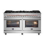 Forno Massimo 60-Inch Freestanding Dual Fuel Range, 10 Burners, Double Convection Ovens - BonPrix Électroménagers