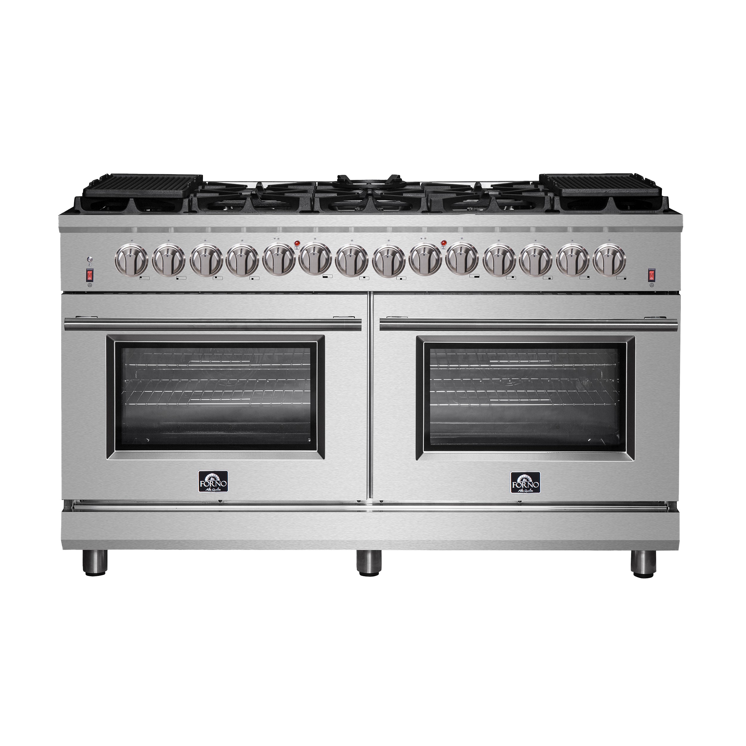 Forno Massimo 60-Inch Freestanding Dual Fuel Range, 10 Burners, Double Convection Ovens - BonPrix Électroménagers