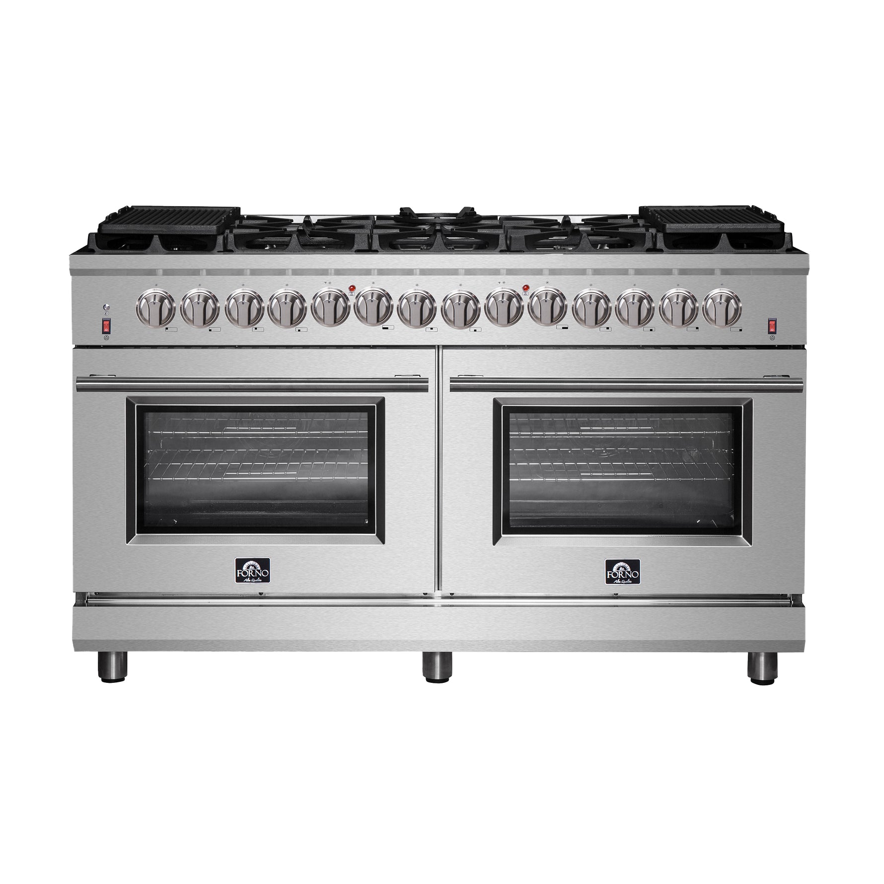 Forno Massimo 60-Inch Freestanding Dual Fuel Range, 10 Burners, Double Convection Ovens - BonPrix Électroménagers