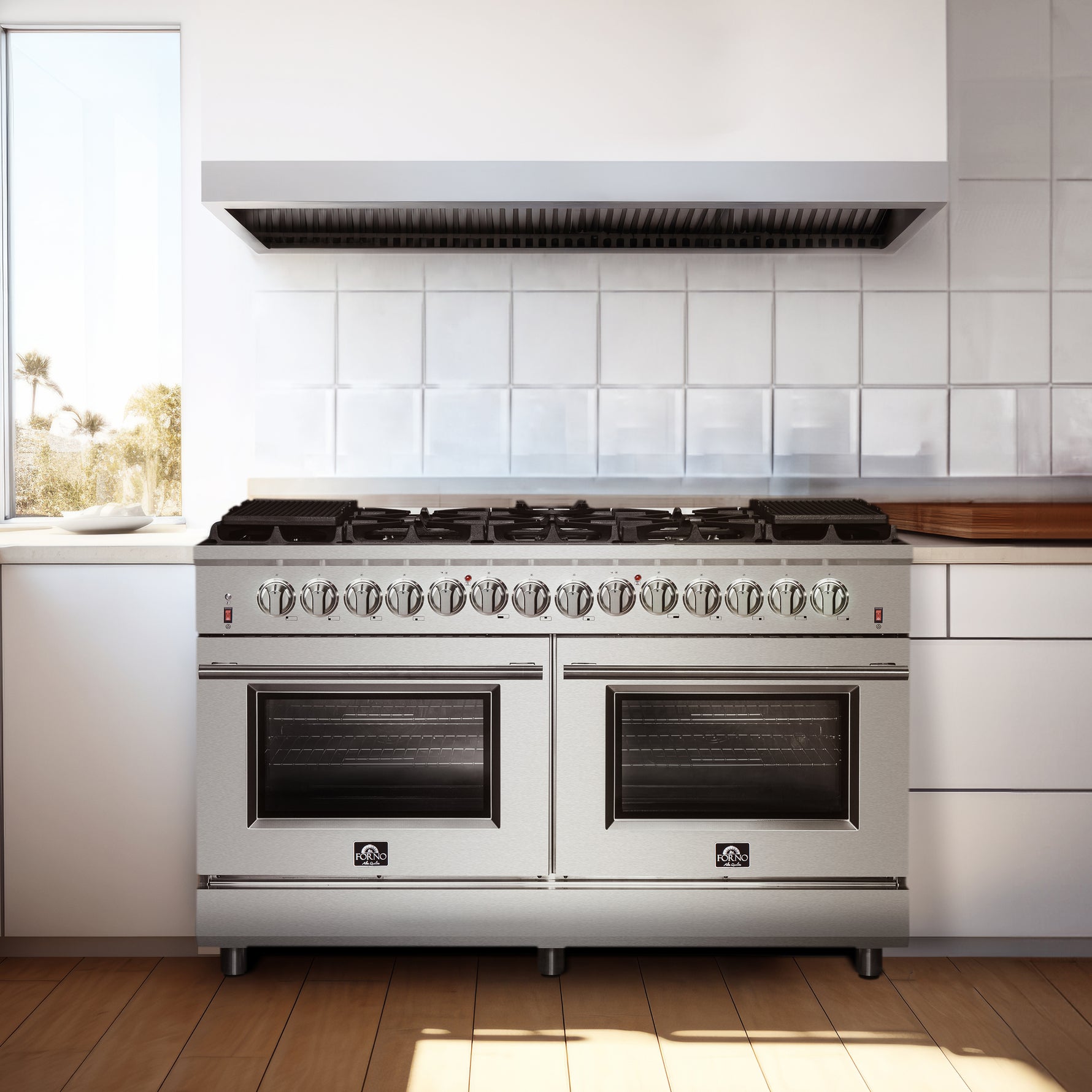 Forno Massimo 60-Inch Freestanding Dual Fuel Range, 10 Burners, Double Convection Ovens - BonPrix Électroménagers
